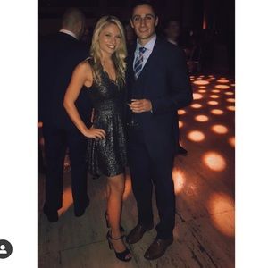 Black& metallic scalloped dress (Nordstrom)